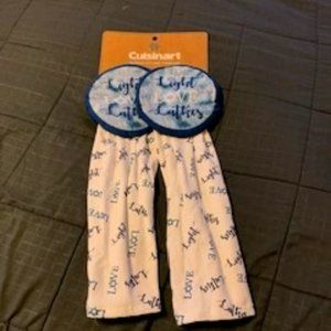 Cuisinart set of 2 hanging Chanukah dishtowels